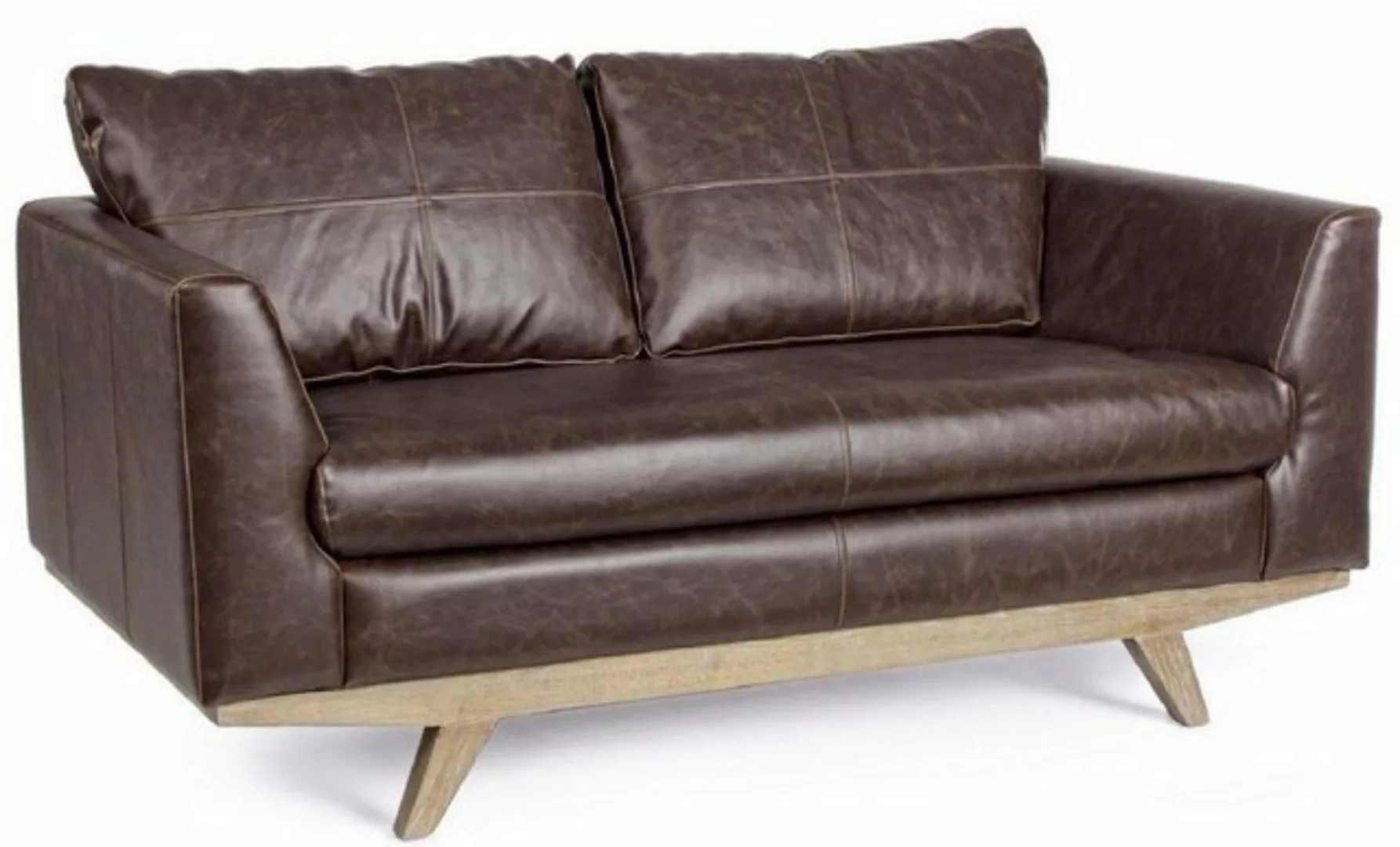 Casa Padrino Chesterfield-Sofa Casa Padrino Luxus Kunstleder 2er Sofa Dunke günstig online kaufen