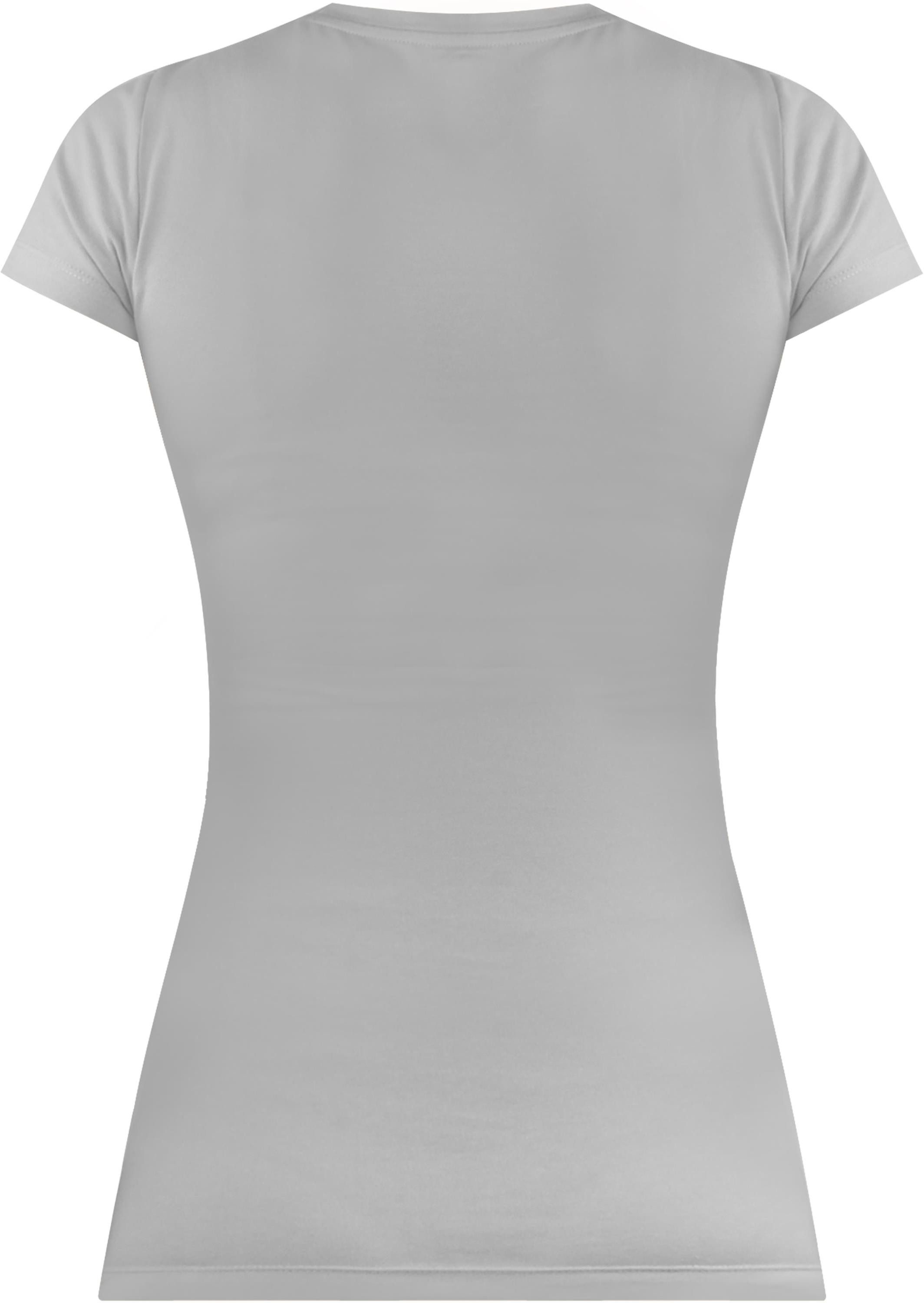 normani Kurzarmshirt Figurbetontes T-Shirt mit V-Ausschnitt günstig online kaufen