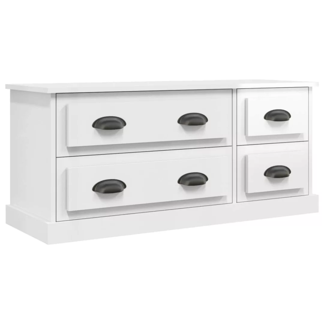 Vidaxl Tv-schrank Hochglanz-weiß 100x35,5x45 Cm Holzwerkstoff günstig online kaufen