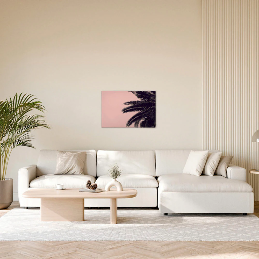 A.S. Création Leinwandbild "Palm Tree - Wandbild Rosa Schwarz Keilrahmen Ku günstig online kaufen