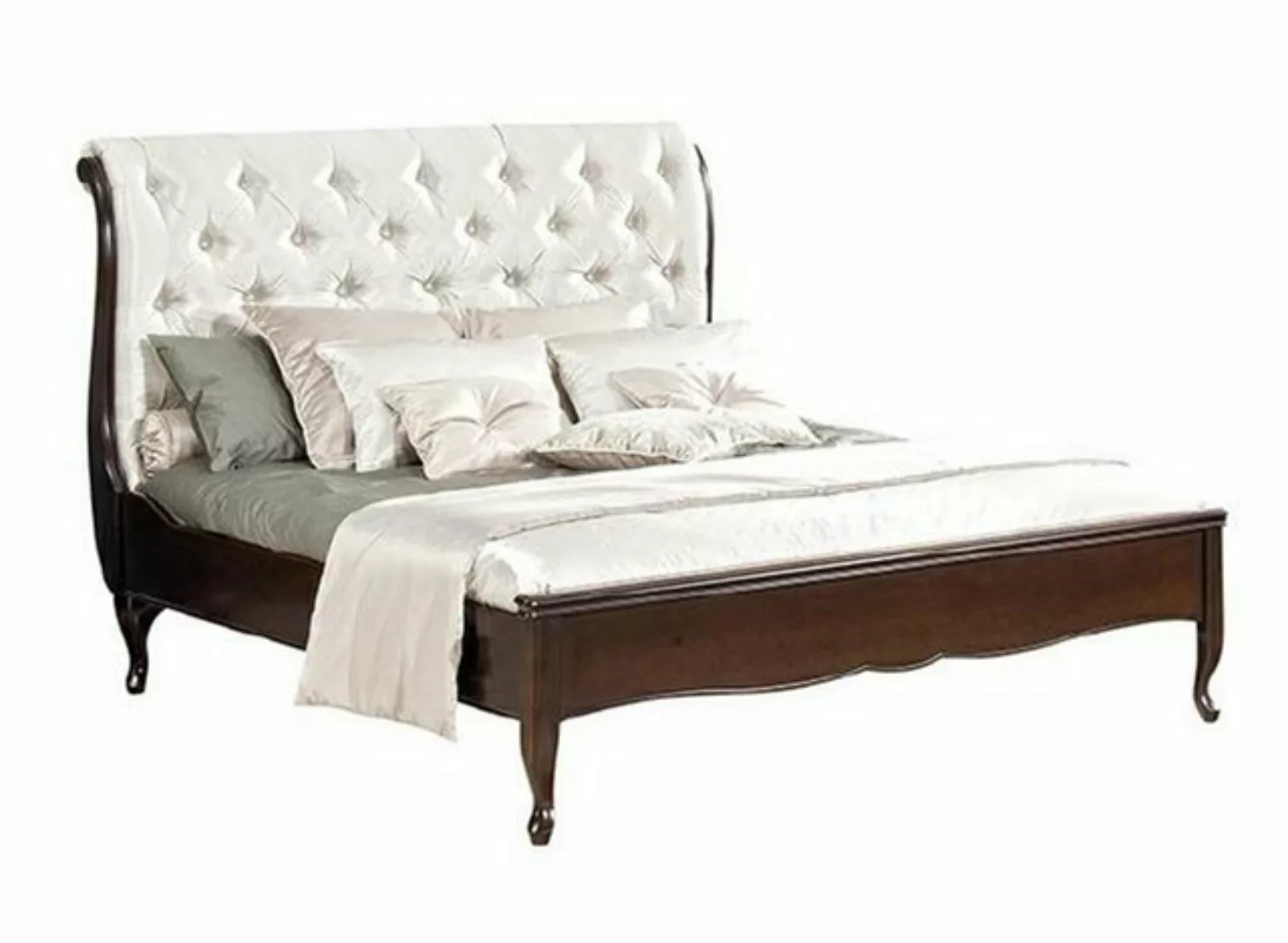 JVmoebel Bett Chesterfield Bett Doppelbett Italienische Möbel Holz Leder Te günstig online kaufen