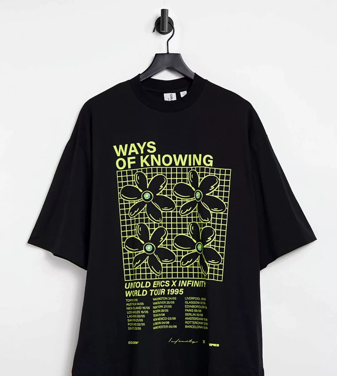COLLUSION – Oversize T-Shirt mit „Ways of Knowing”-Print in Schwarz günstig online kaufen