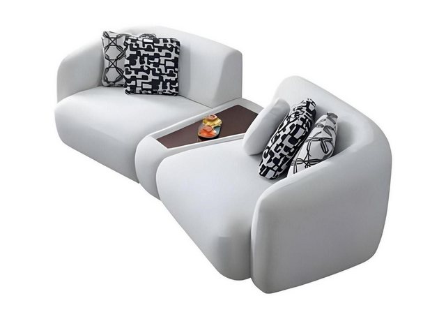 JVmoebel 3-Sitzer Weiß Sofa 3 Sitzer Polstersofa Textil Sitz Design Couch S günstig online kaufen