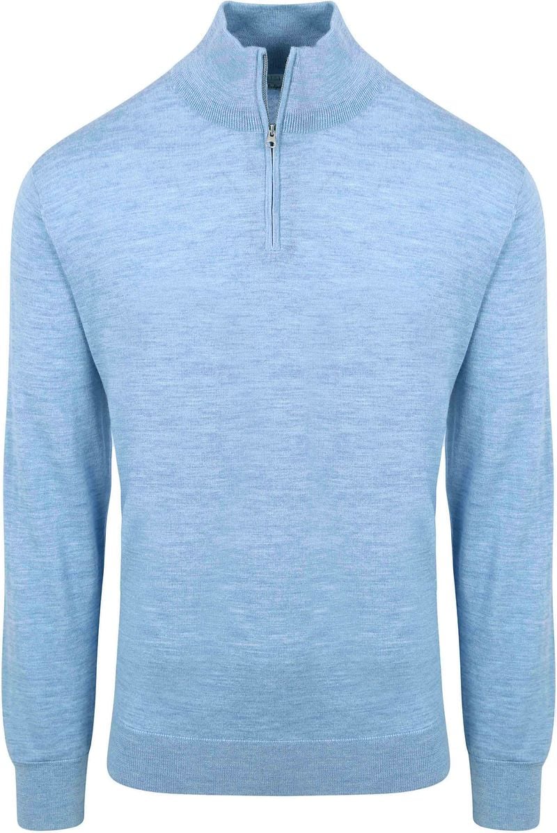 King Essentials The Michael Half Zip Pull Merino Hellblau - Größe S günstig online kaufen