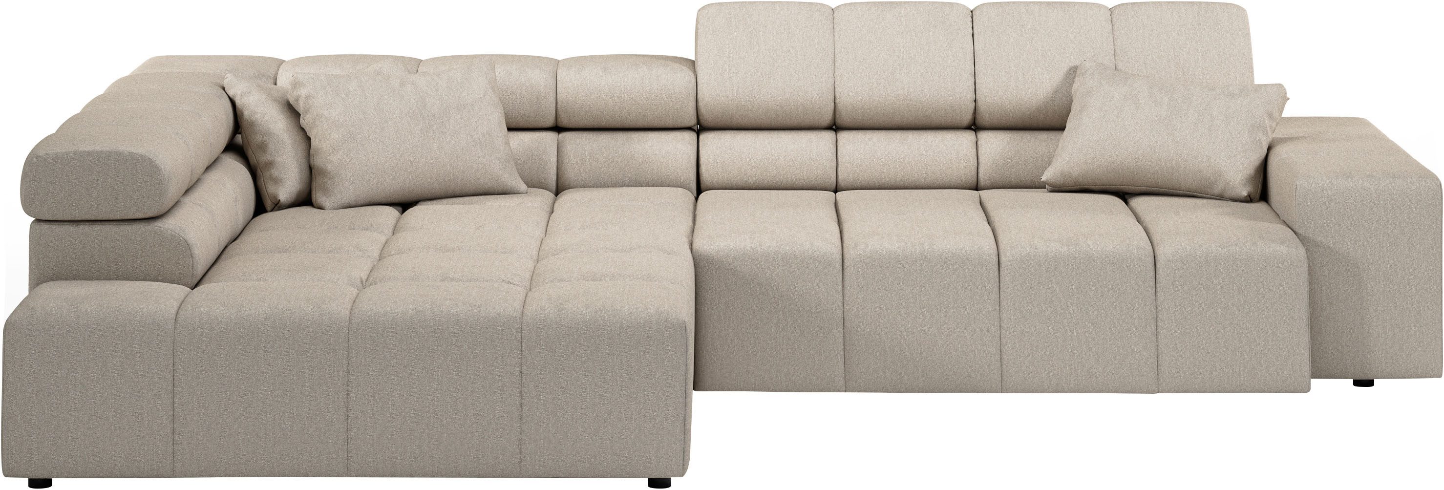 INOSIGN Ecksofa "Ancona incl. Kopfteilverstellung, Breite 319cm, L-Form", w günstig online kaufen