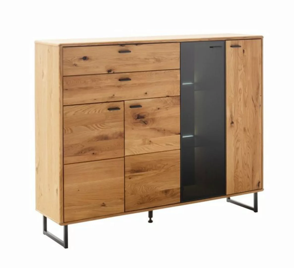 MCA furniture Vitrine Highboard Arezzo, Wildeiche / anthrazit günstig online kaufen