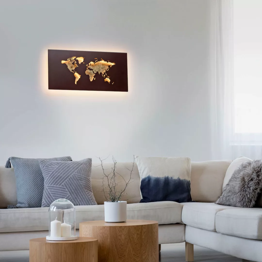 Paul Neuhaus LED Wandleuchte »MAP«, 1 flammig, Leuchtmittel LED-Board   LED günstig online kaufen