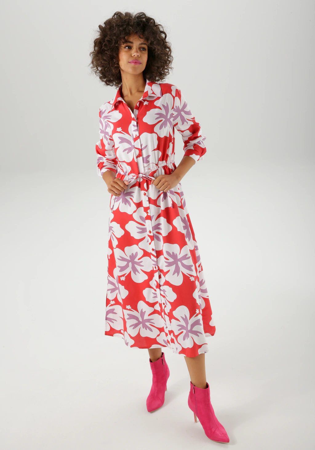 Aniston CASUAL Maxikleid, mit großflächigen, grafischen Blüten bedruckt - N günstig online kaufen