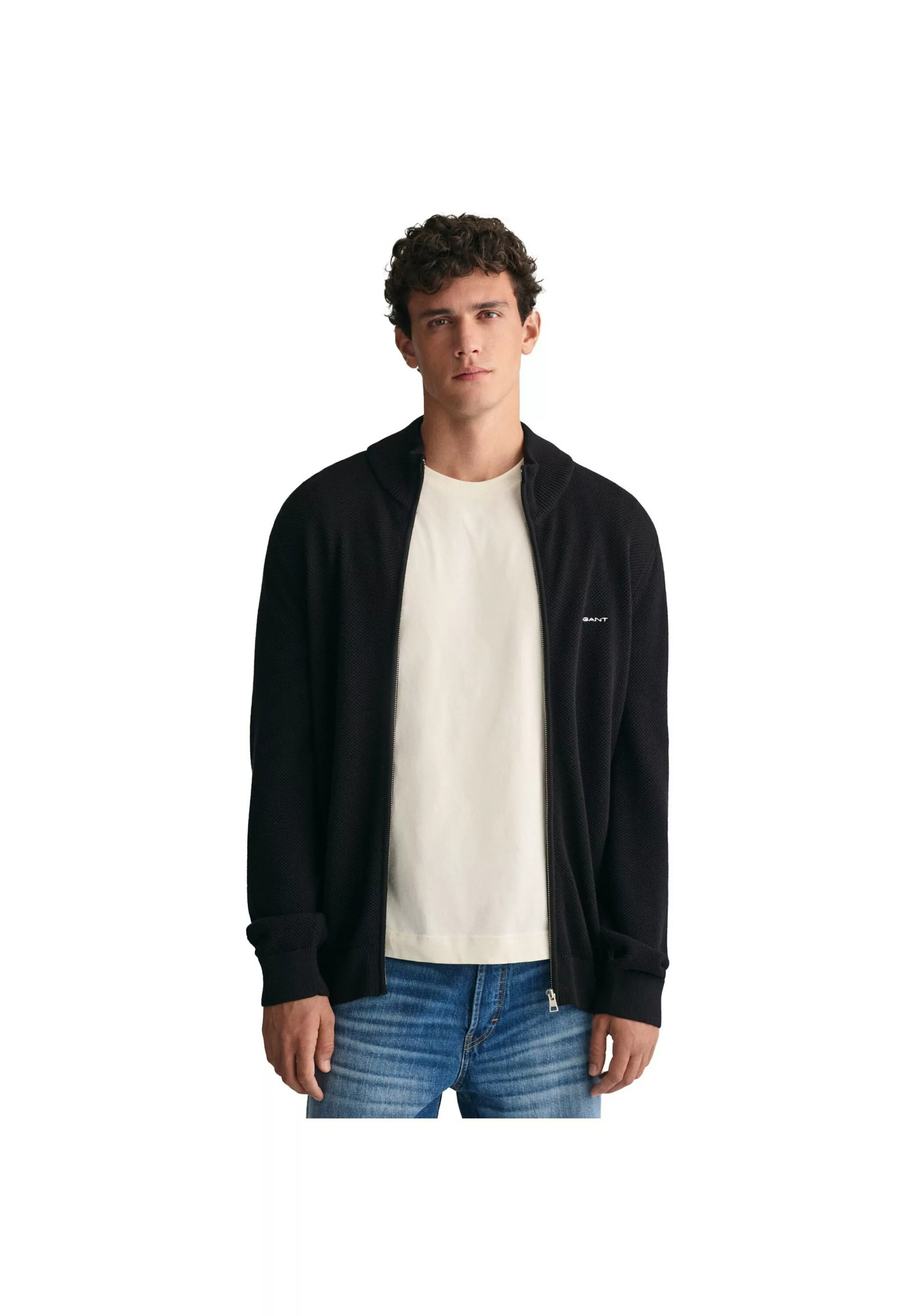 Gant Sweatshirt "Strickjacke COTTON PIQUE HALF ZIP CARDIGAN" günstig online kaufen