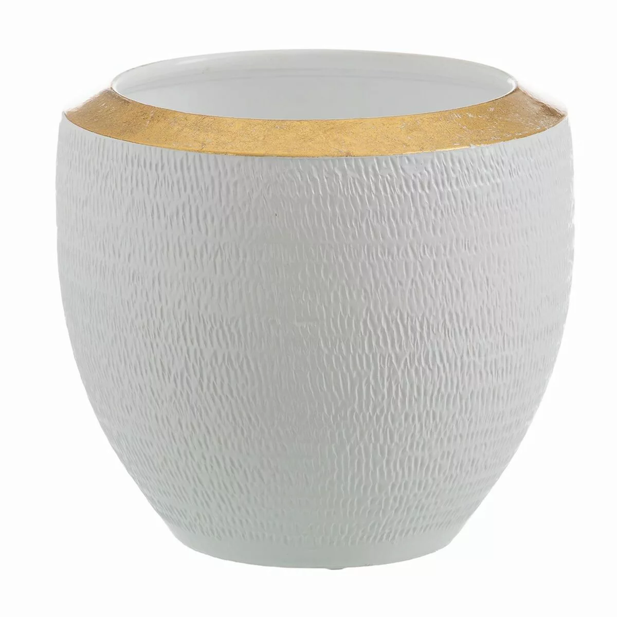 Blumentopf 30 X 30 X 22 Cm Aus Keramik Gold Weiß günstig online kaufen