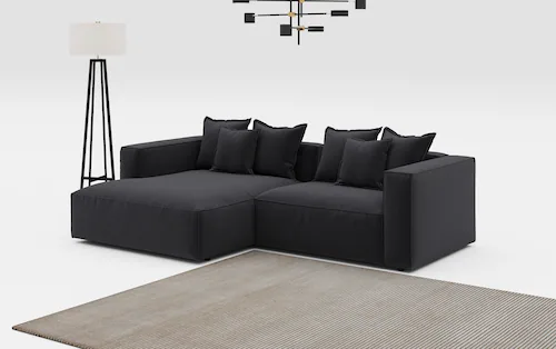 INOSIGN Ecksofa »Cowboy L-Form«, mit 6 Kissen, kubisches Sofa günstig online kaufen