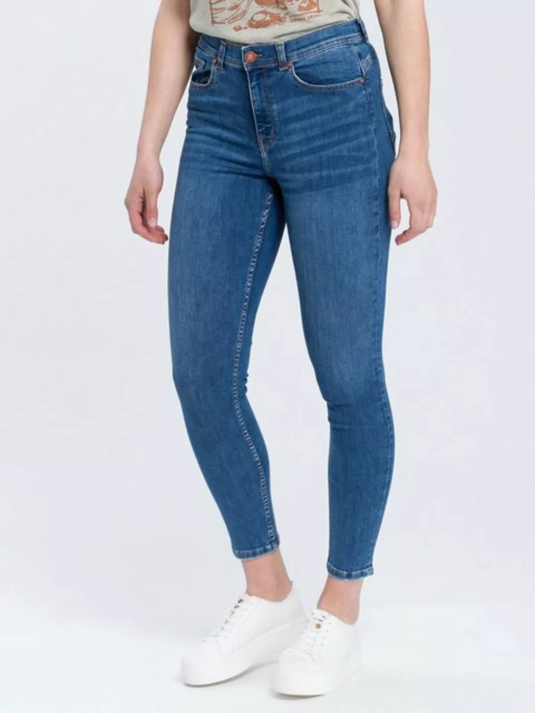 Cross Jeans Damen Jeans Judy - Super Skinny Fit - Blau - Straight Blue günstig online kaufen