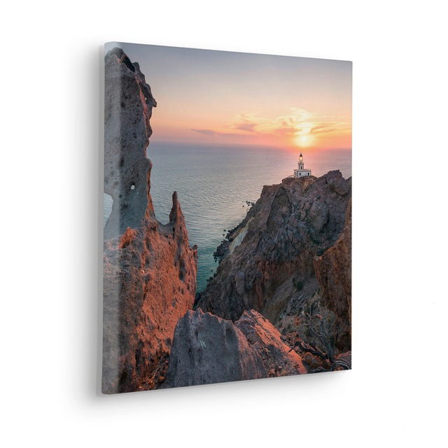 Komar Leinwandbild "Lighthouse - Größe 40 x 40 cm", Baum-Blätter-Natur-Berg günstig online kaufen