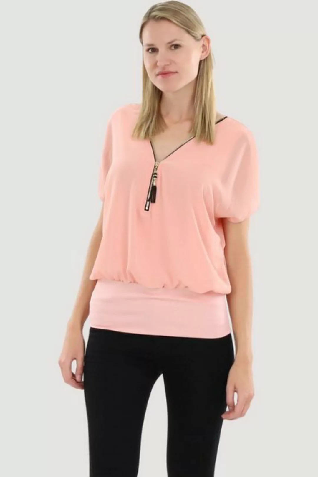 malito more than fashion Chiffonbluse 6298 Kurzarm Bluse günstig online kaufen