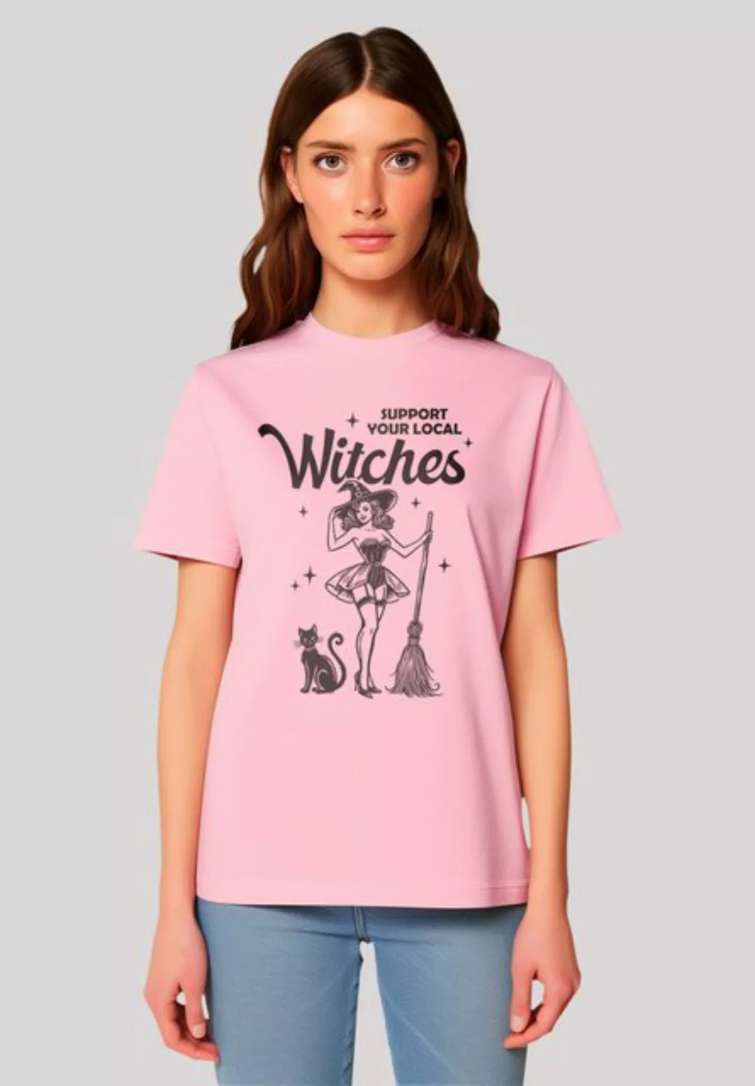 F4NT4STIC T-Shirt "Halloween Witch support your local witches", Premium Qua günstig online kaufen