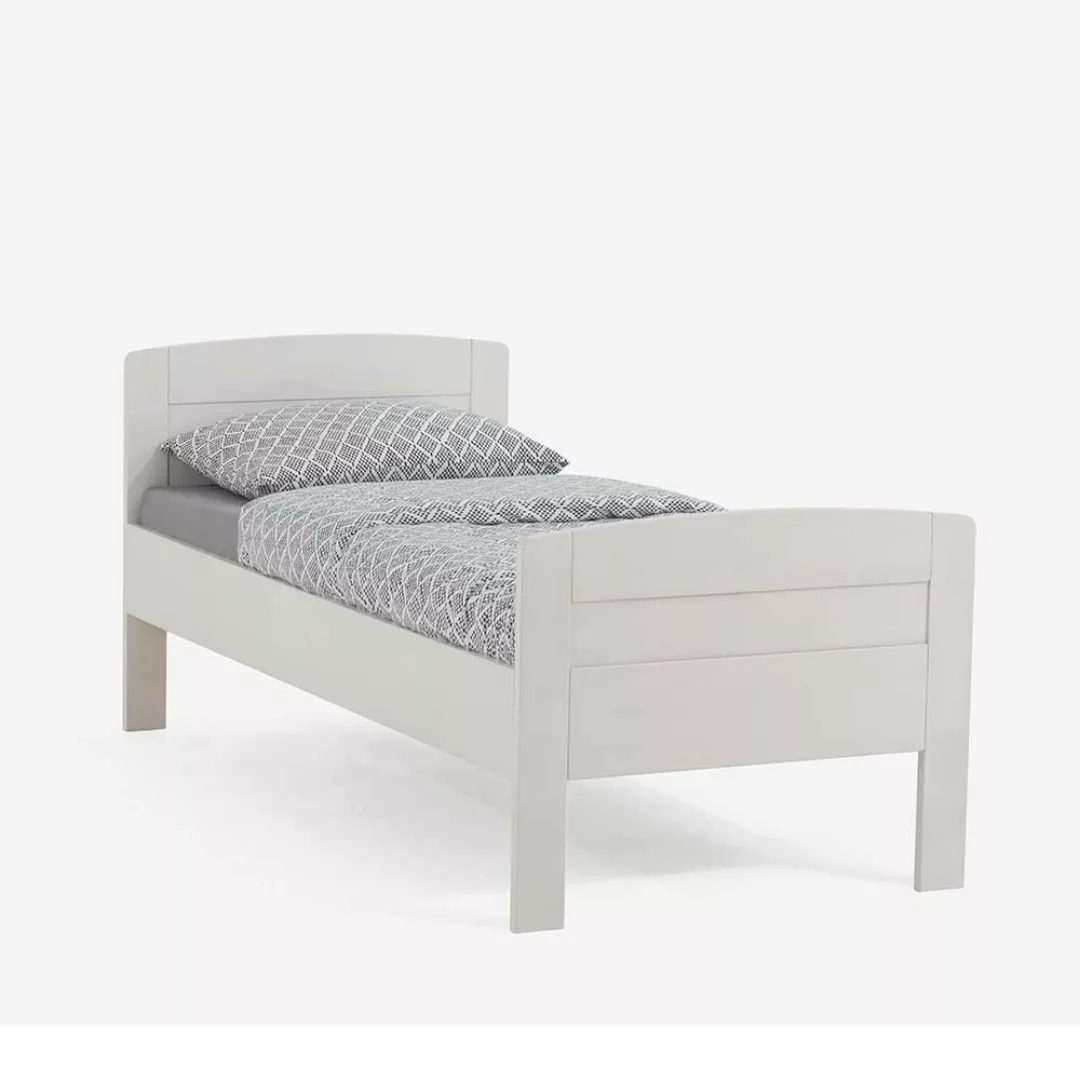 Komfortbett in Weiß Buche massiv Nachttisch (zweiteilig) günstig online kaufen
