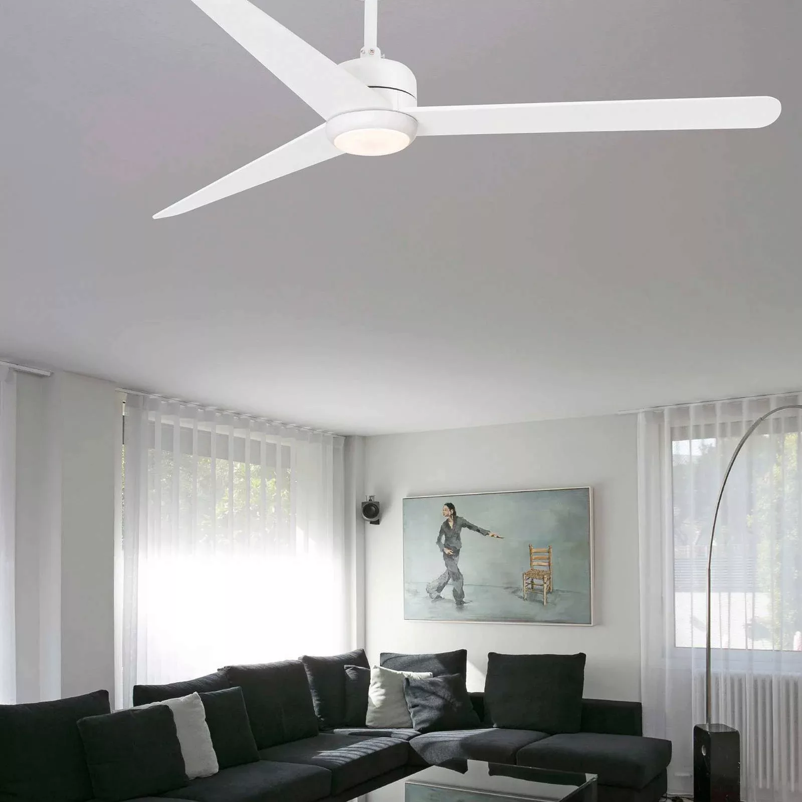 Deckenventilator Nu mit LED-Beleuchtung, weiß günstig online kaufen