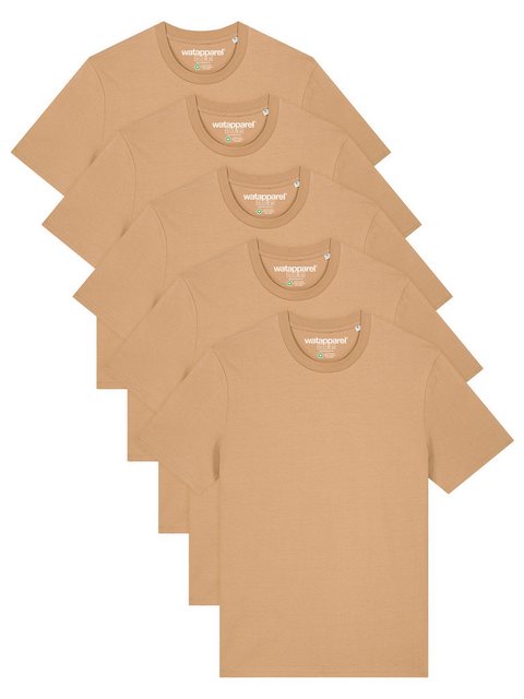 wat? Apparel T-Shirt 5er Multipack Bio Basic T-Shirt Latte günstig online kaufen