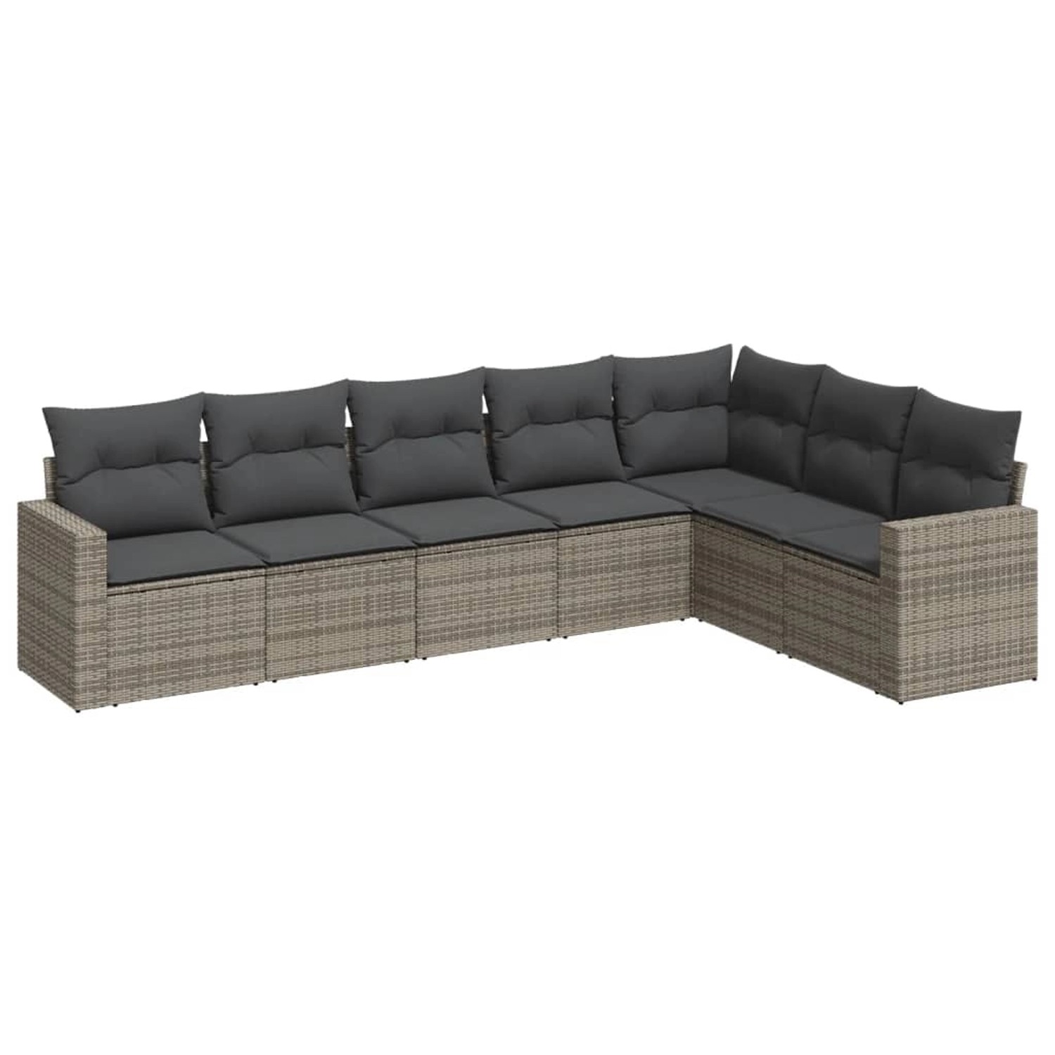 vidaXL 7-tlg Garten-Sofagarnitur mit Kissen Grau Poly Rattan Modell 6 günstig online kaufen