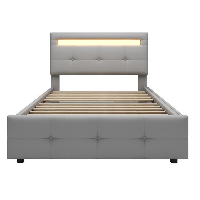 MODFU Bett Polsterbett Kinderbett Jugendbett Gästebett (mit LED-Leuchten, 2 günstig online kaufen