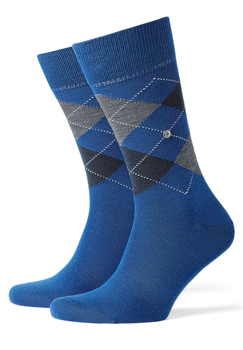 Burlington Edinburgh Herren Socken, 46-50, Blau, Argyle, Schurwolle, 21182- günstig online kaufen