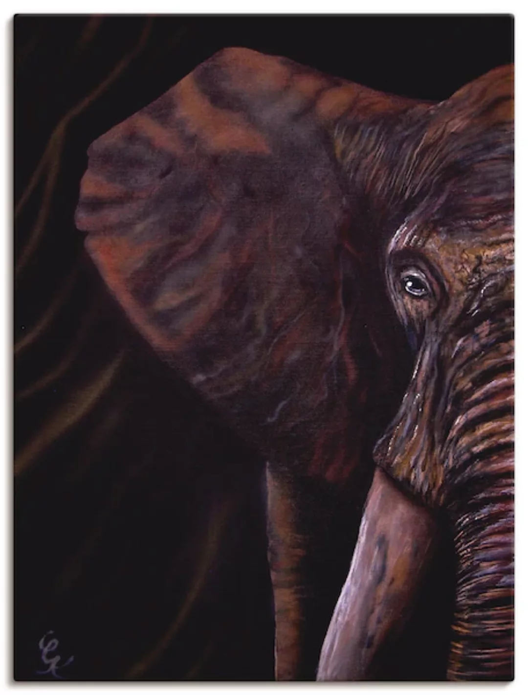 Artland Leinwandbild "Elefant", Wildtiere, (1 St.), auf Keilrahmen gespannt günstig online kaufen