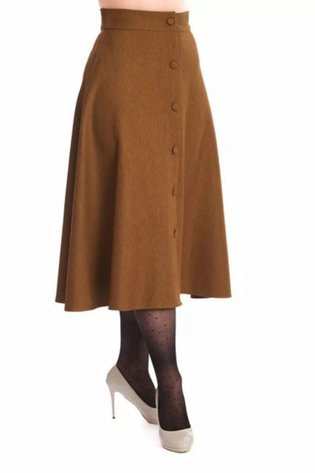 Banned A-Linien-Rock Book Worm Khaki Retro Vintage Swing Skirt günstig online kaufen