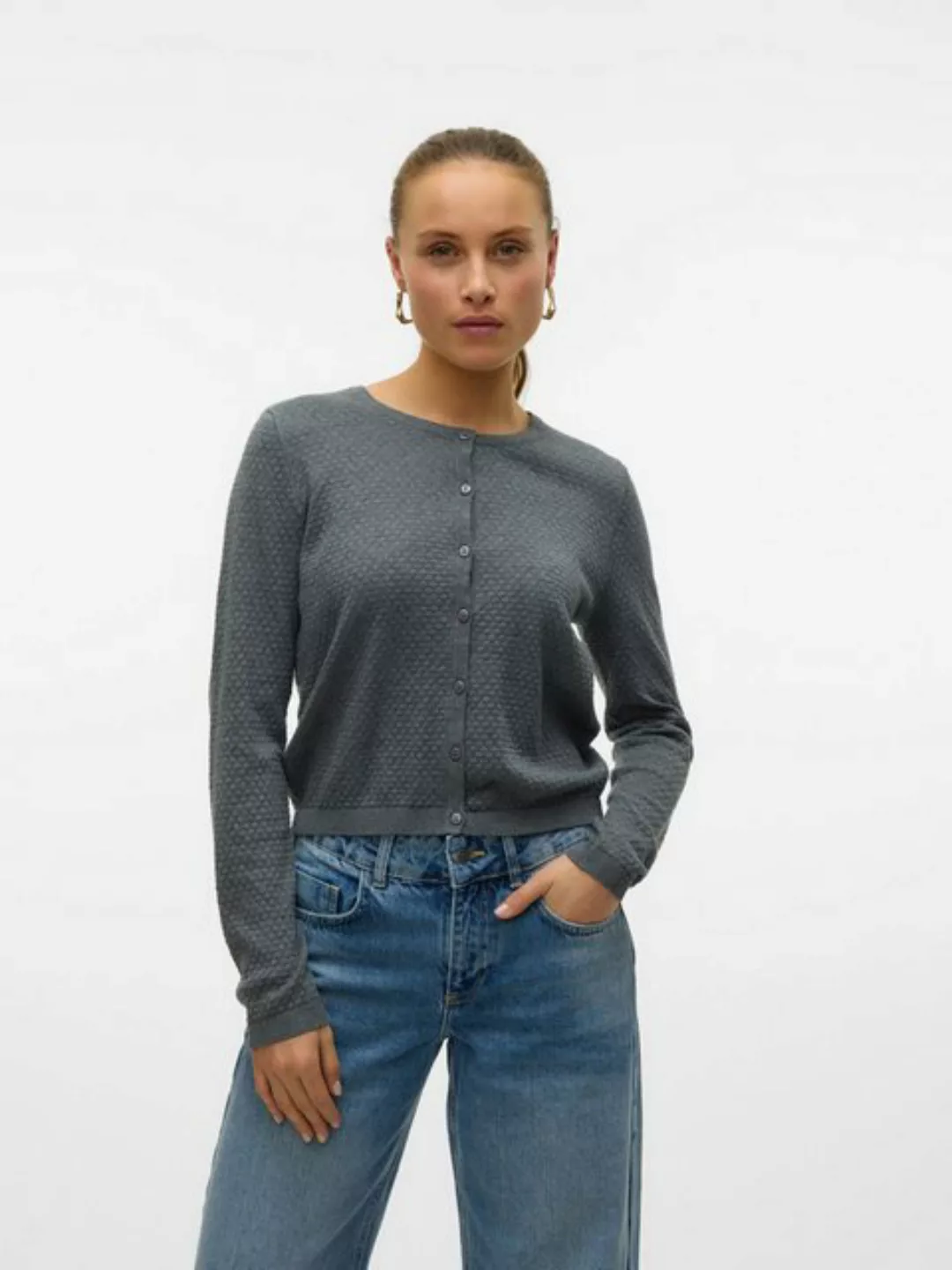 Vero Moda Cardigan Gemütlicher Grobstrick Cardigan Waffel Strick Muster VMC günstig online kaufen