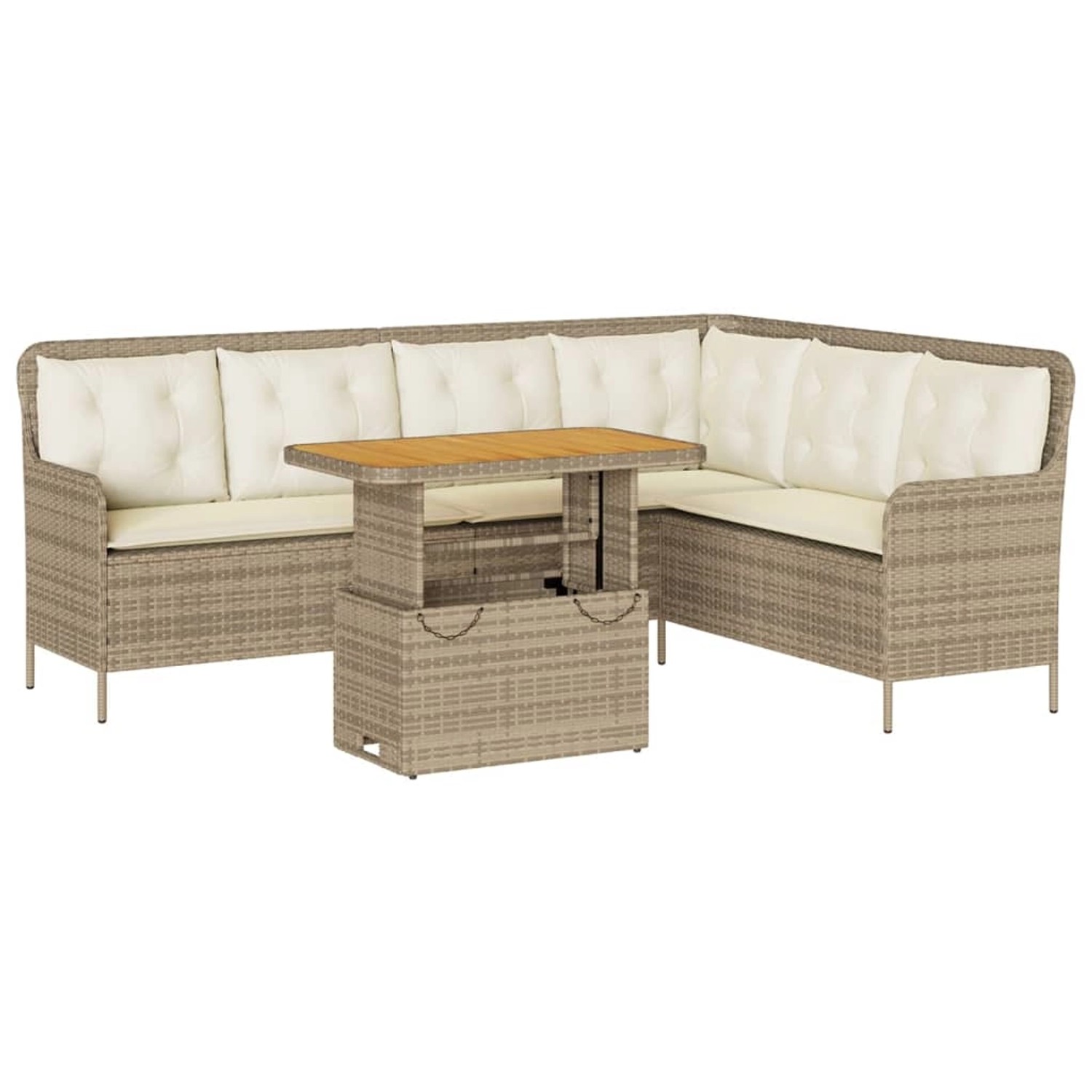 vidaXL 2-Tlg Garten-Sofagarnitur mit Kissen Beige Poly Rattan 3262090 günstig online kaufen