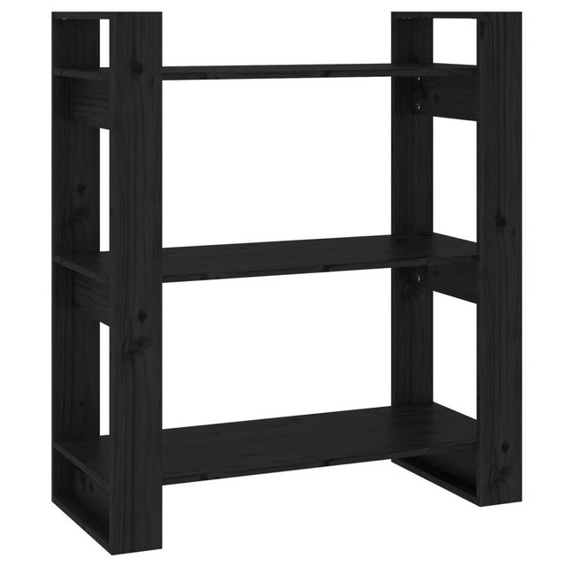 furnicato Bücherregal Bücherregal/Raumteiler Schwarz 80x35x91 cm Massivholz günstig online kaufen