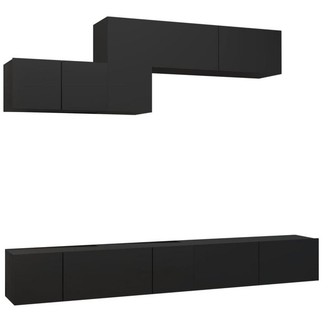 vidaXL TV-Schrank 6-tlg TV-Schrank-Set Schwarz Spanplatte günstig online kaufen