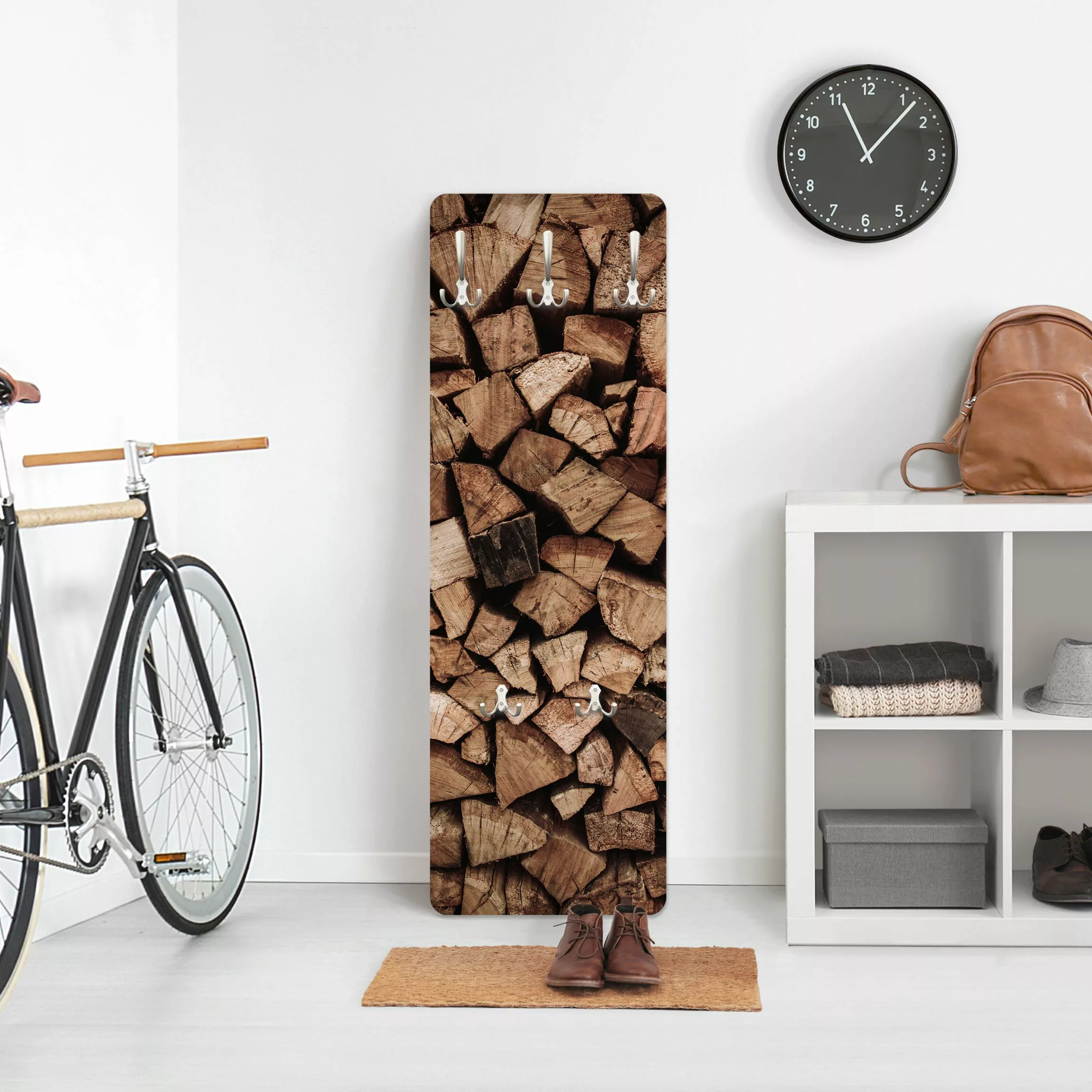 Wandgarderobe Holzstapel günstig online kaufen