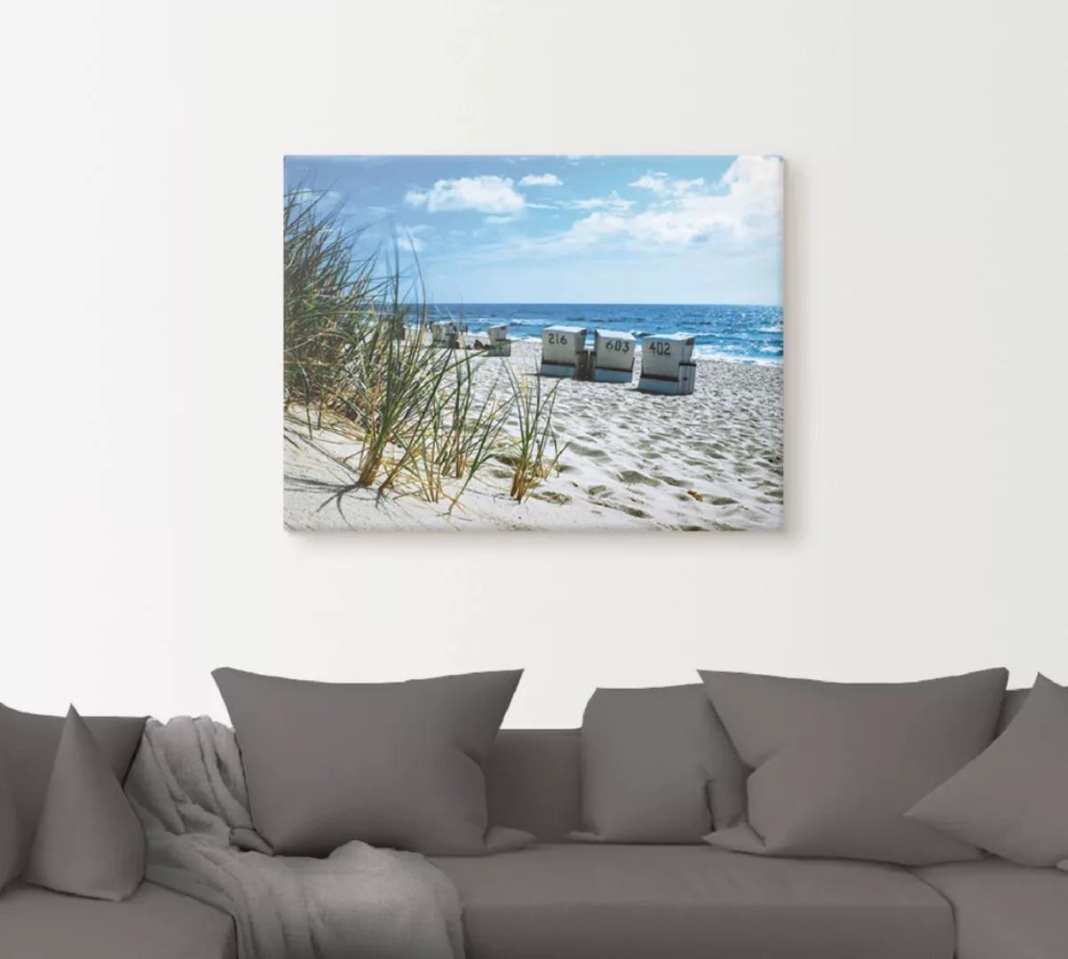 Artland Wandbild "Hinter den Dünen", Strand, (1 St.), als Leinwandbild, Pos günstig online kaufen