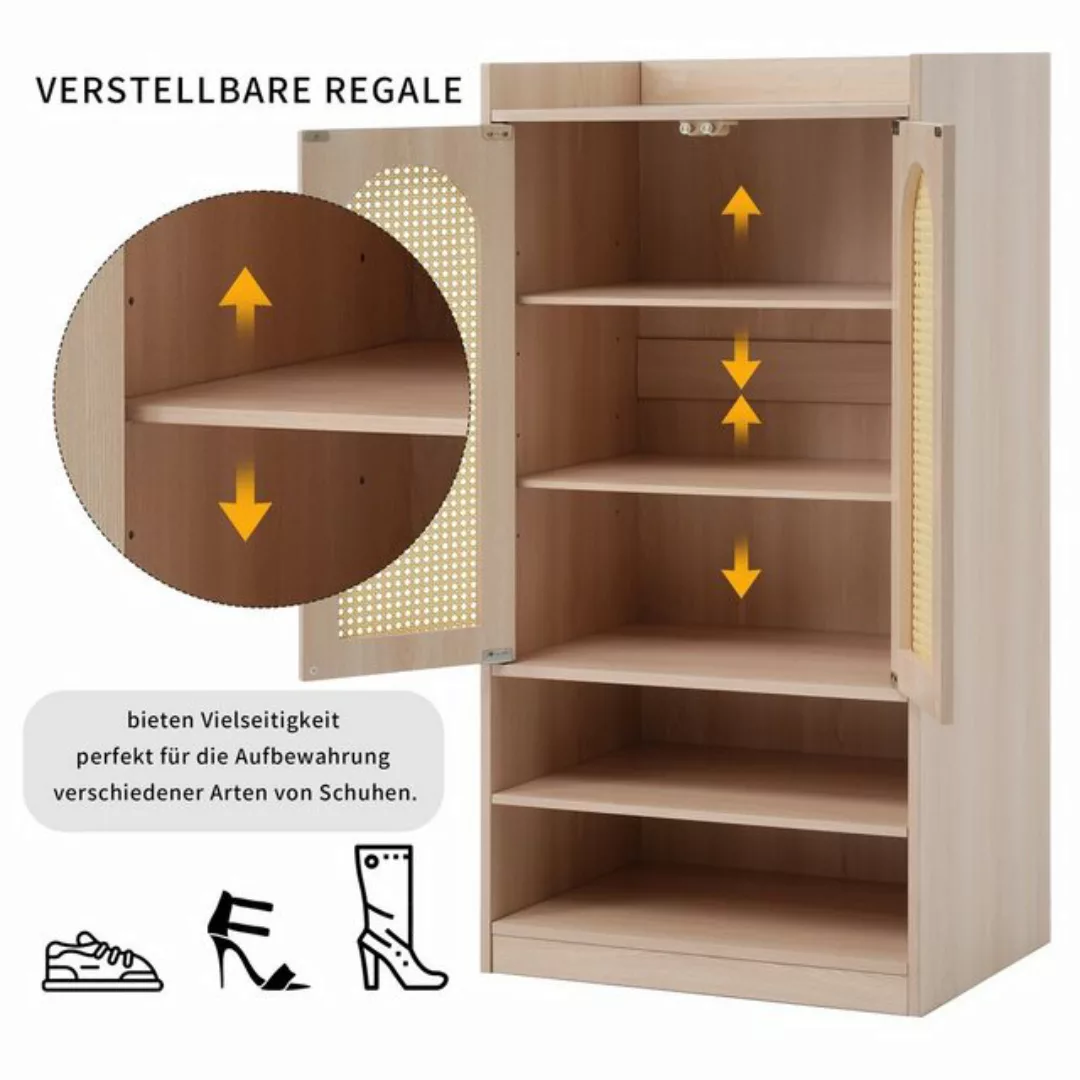 PFCTART Schuhschrank Schuhschrank aus Holz 115 cm hoch, verstellbare Einleg günstig online kaufen