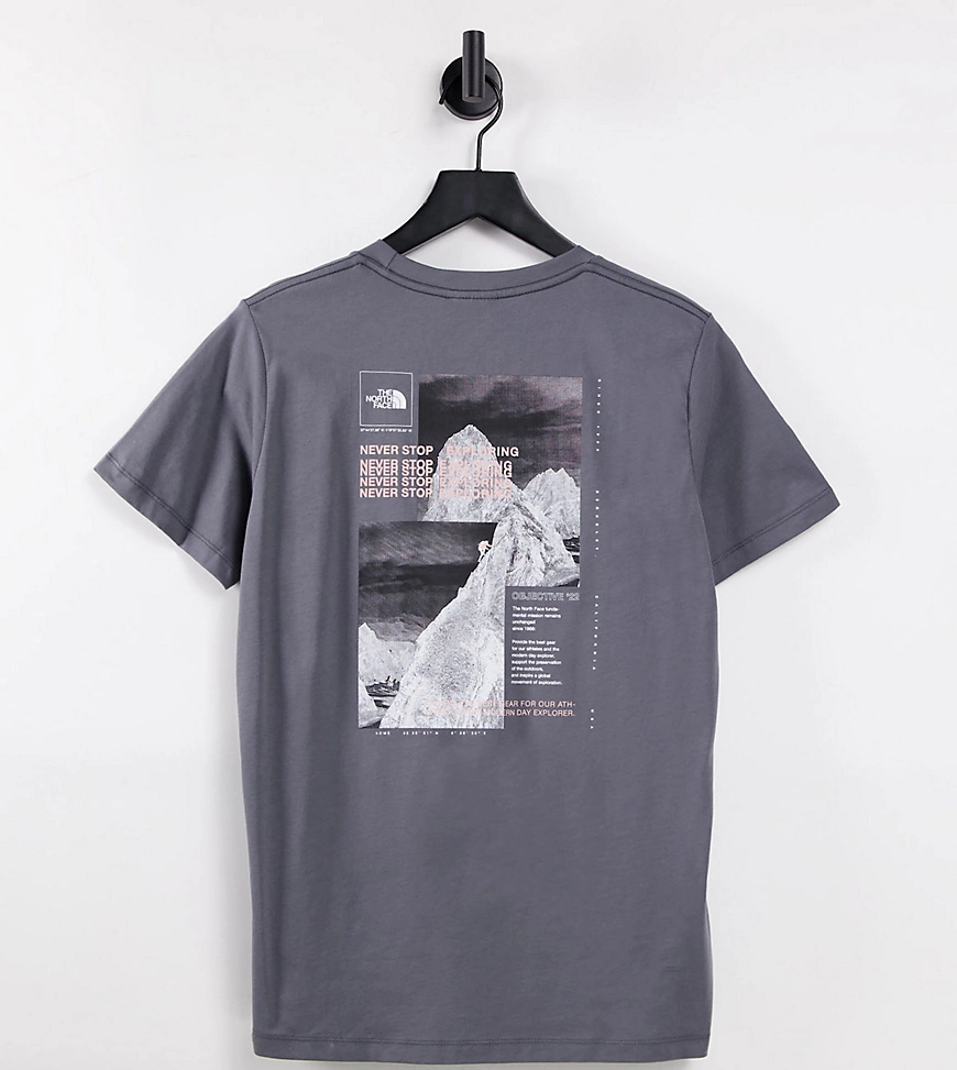 The North Face – Collage – T-Shirt in Grau/Rosa, exklusiv bei ASOS günstig online kaufen