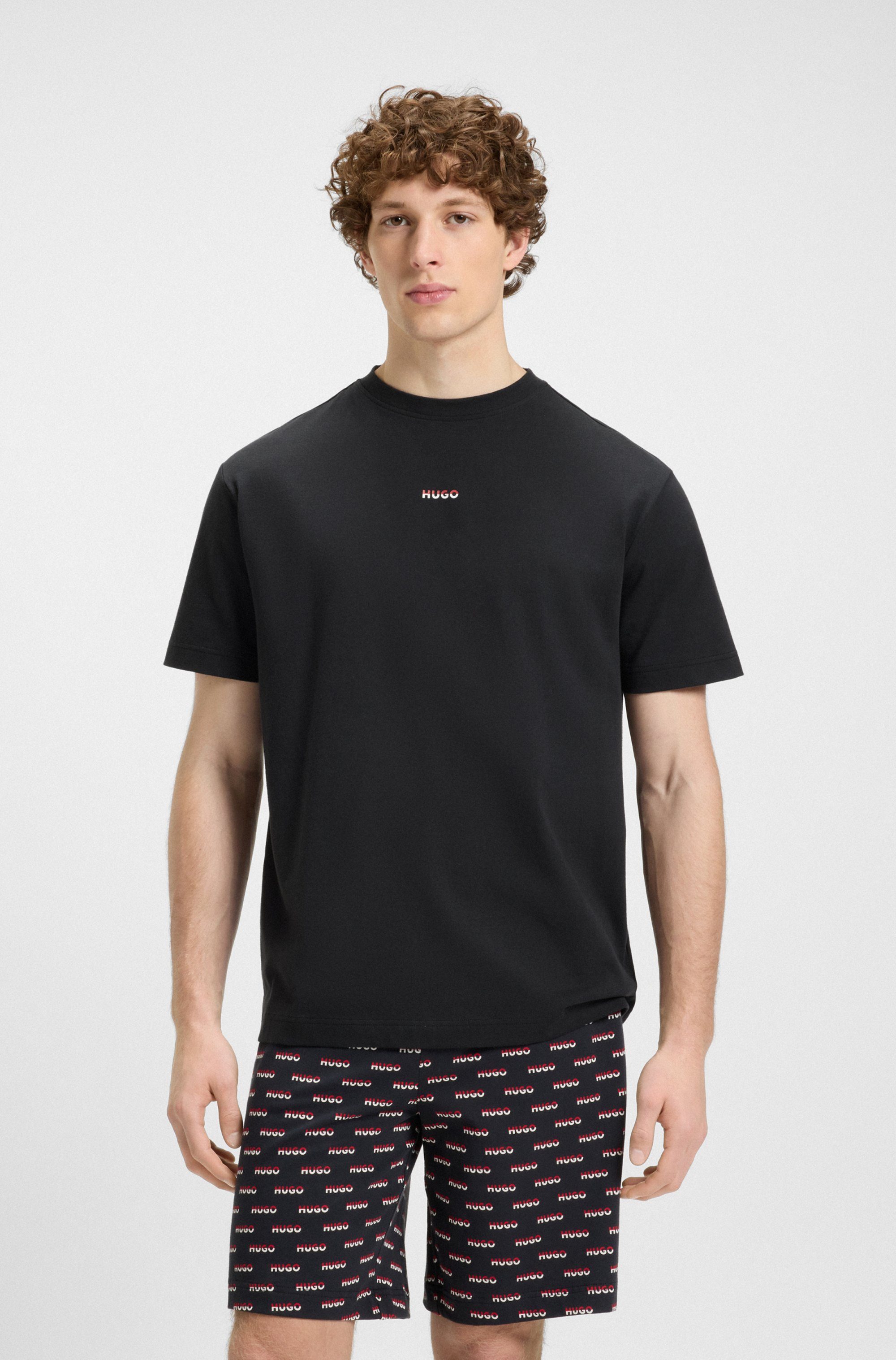 HUGO Pyjamaoberteil SPLIT LOGO mit zweifarbigen günstig online kaufen