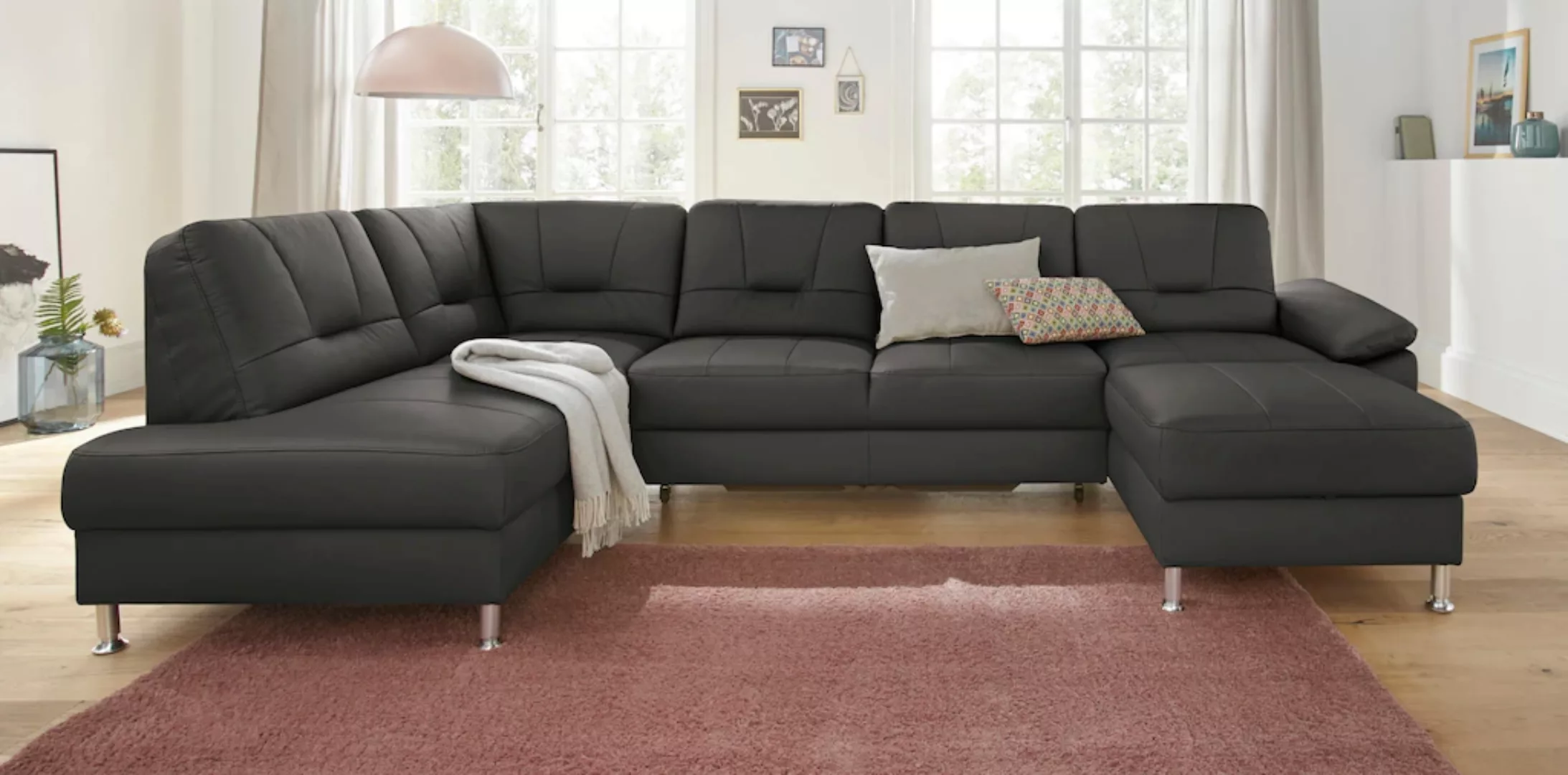 exxpo - sofa fashion Wohnlandschaft Castello, U-Form, wahlweise mit Bettfun günstig online kaufen