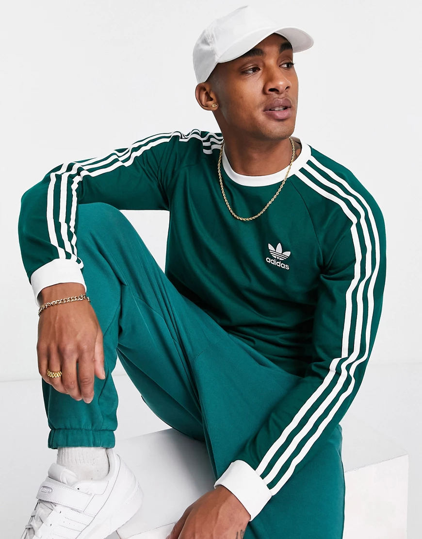 adidas Originals – adicolor – Langärmliges Oberteil in College-Grün mit den günstig online kaufen