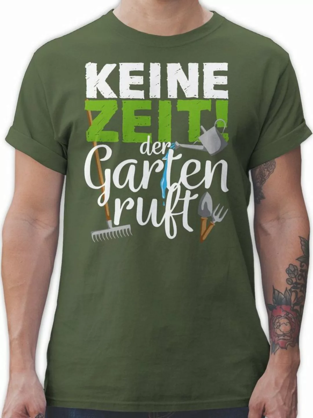 Shirtracer T-Shirt Keine Zeit der Garten ruft - Gartengeräte - weiß Hobby O günstig online kaufen