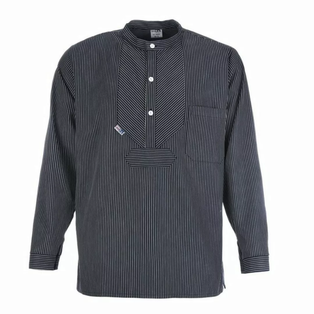 modAS Langarmhemd modAS Unisex Fischerhemd Basic Line gestreift Baumwolle günstig online kaufen