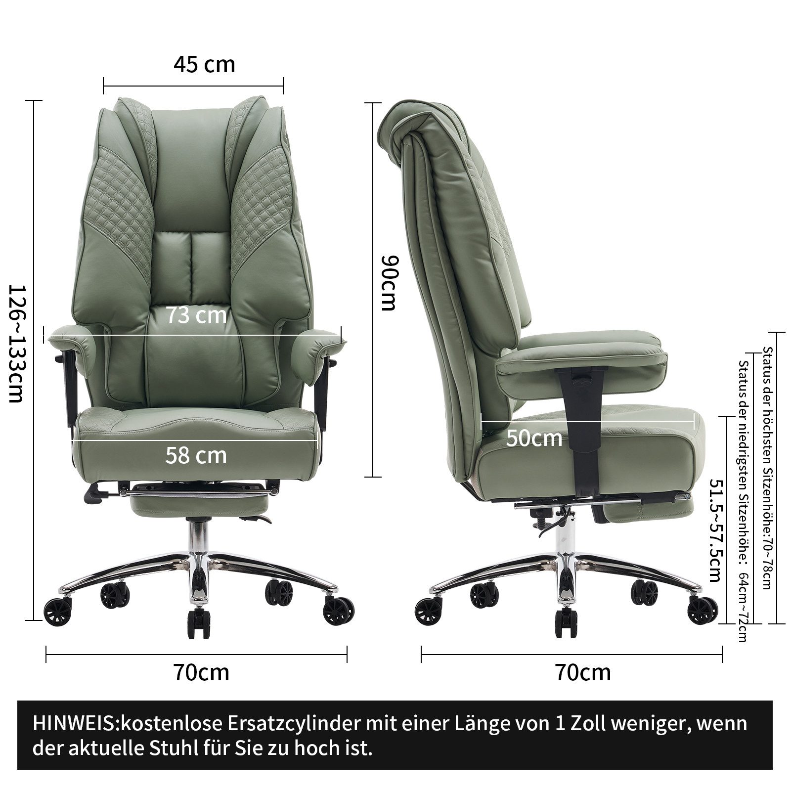 EFOMAO Chefsessel Extra Breit+Stabil, Hochlehner mit günstig online kaufen