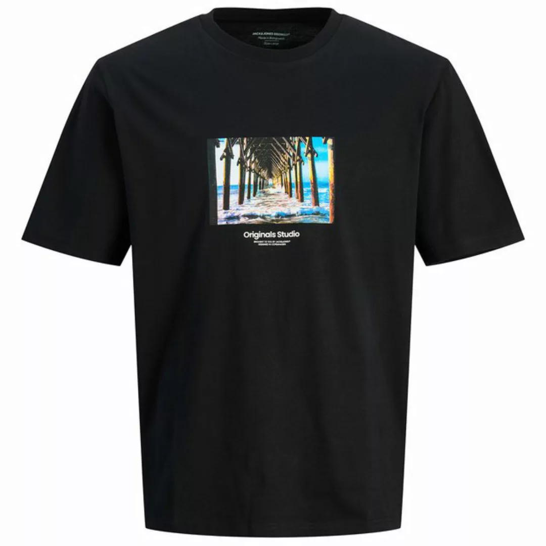 Jack & Jones Rundhalsshirt Große Größen T-Shirt schwarz JORVESTERBRO PICTUR günstig online kaufen