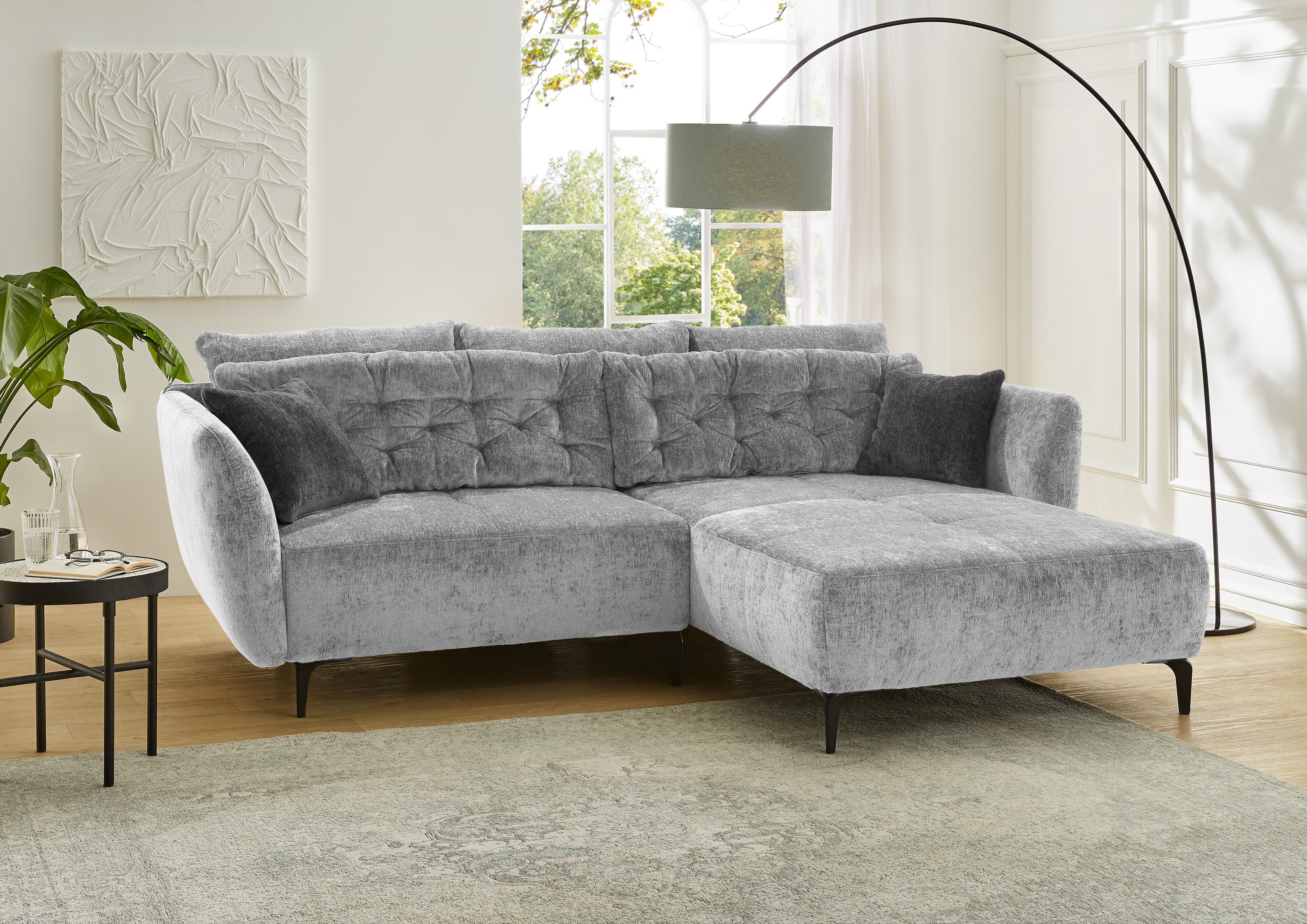 Jockenhöfer Gruppe Ecksofa "Salo L-Form", im Retrolook mit Wellenfederung u günstig online kaufen