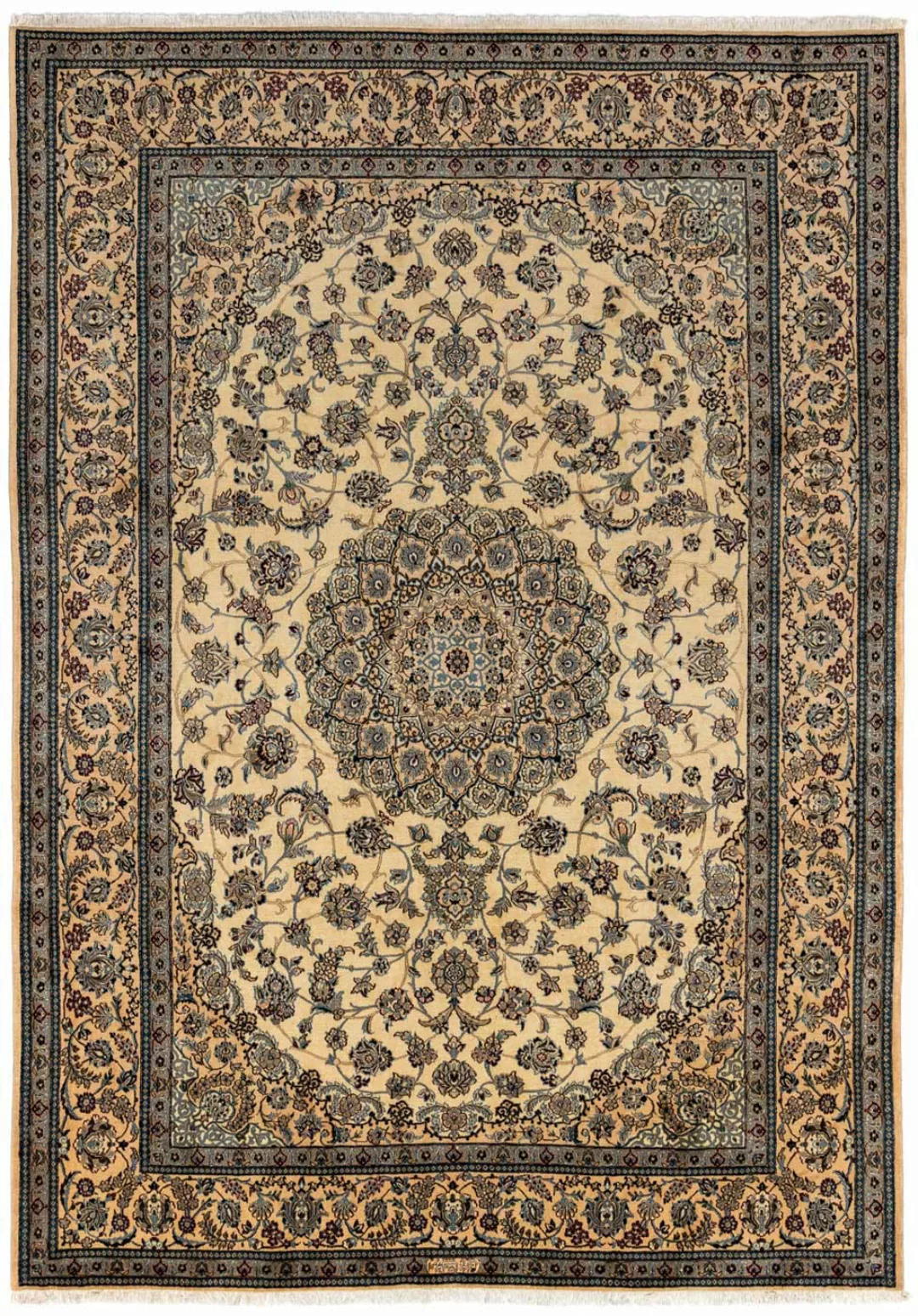 morgenland Wollteppich »Nain 9la Medaillon Beige 345 x 246 cm«, rechteckig, günstig online kaufen