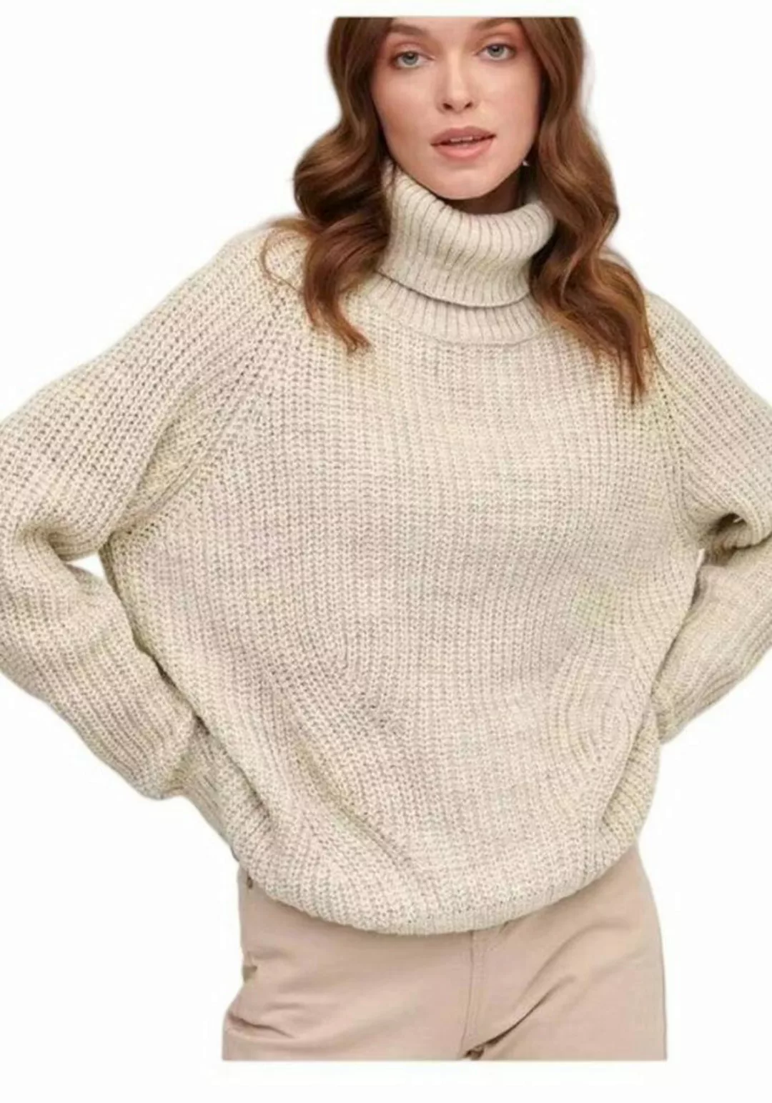 Nebelmeer Strickpullover Rollkragen Pullover Damen Strick Lockerer Verdickt günstig online kaufen