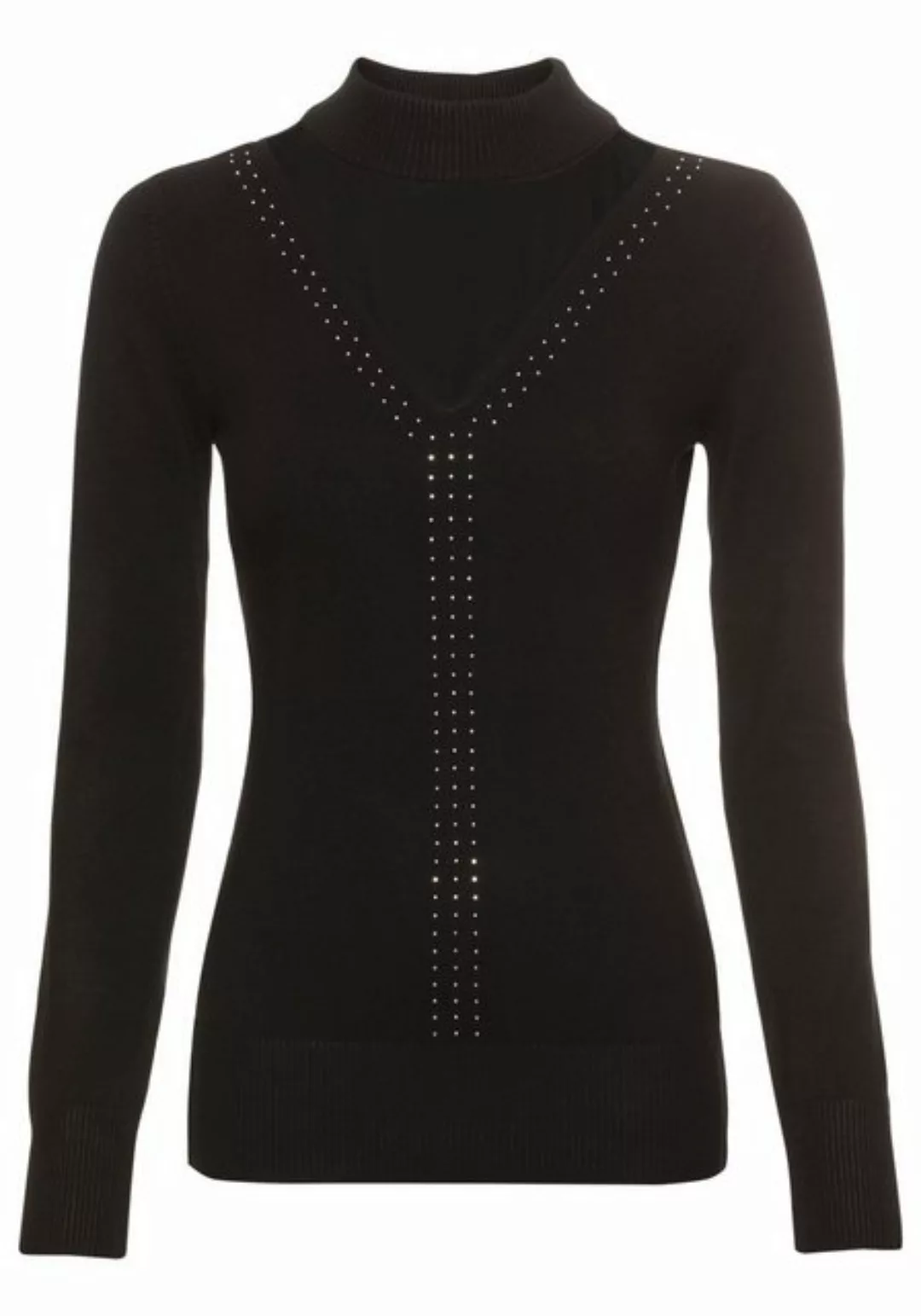 Laura Scott Stehkragenpullover mit glitzernden Ziersteinen, NEUE KOLLEKTION günstig online kaufen