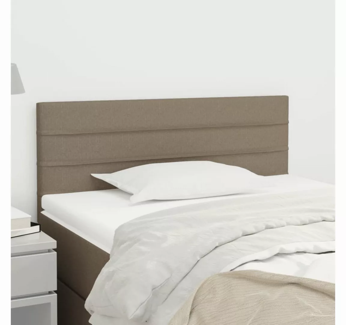 vidaXL Bett, Kopfteil Taupe 100x5x78/88 cm Stoff günstig online kaufen