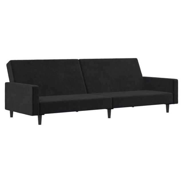 vidaXL Sofa Schlafsofa 2-Sitzer Schwarz Samt günstig online kaufen