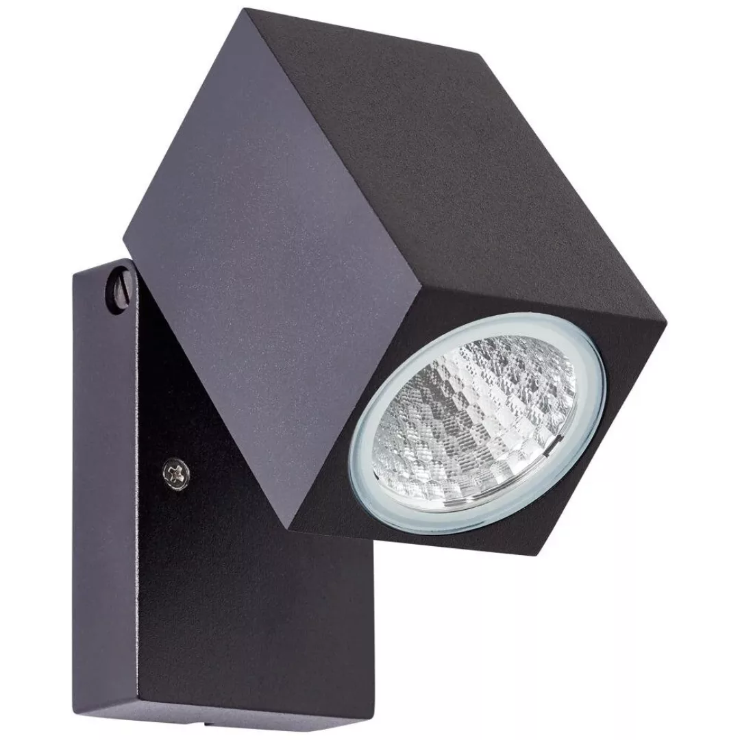 LED Wandleuchte Burk in Schwarz 8W 600lm IP54 günstig online kaufen