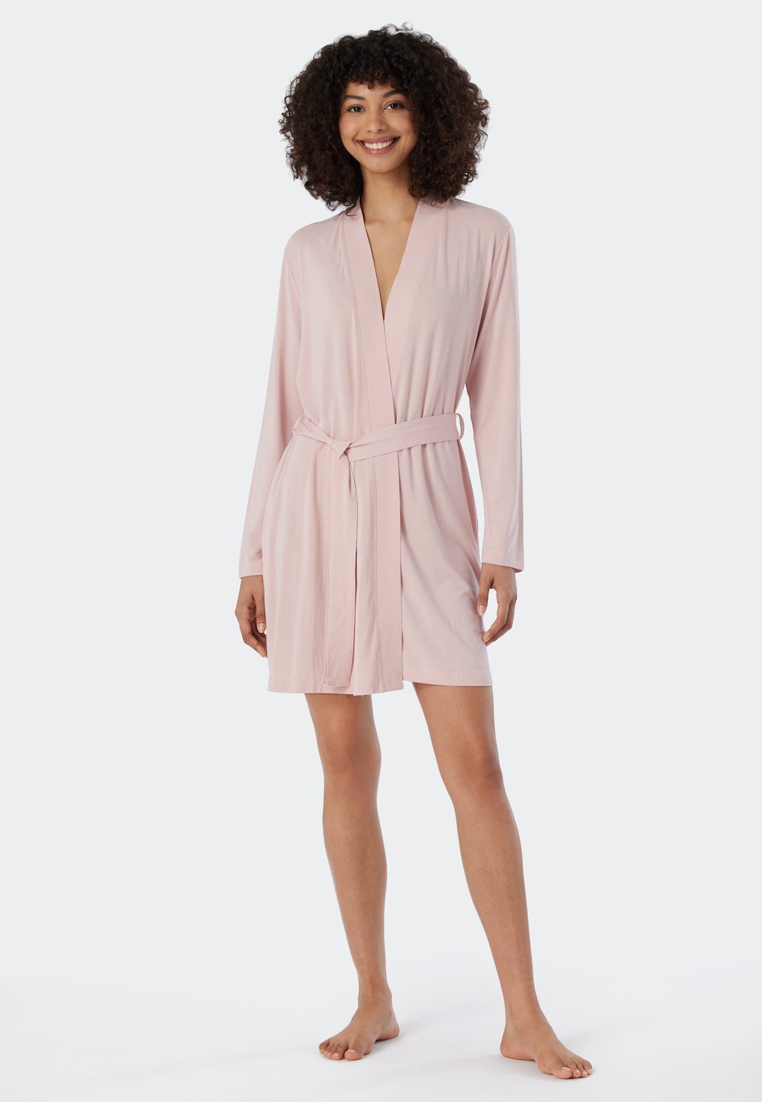 Schiesser Morgenmantel "Essentials", Kurzform, Single-Jersey, Kimono-Kragen günstig online kaufen